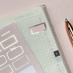 Blush Pink Foiled Mini Half Box Planner Stickers: Hobonichi Weeks