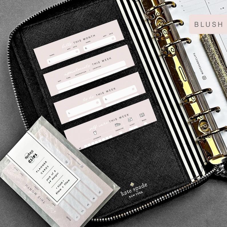 Pack of 8 Planner Cards - Blush, Nude and White