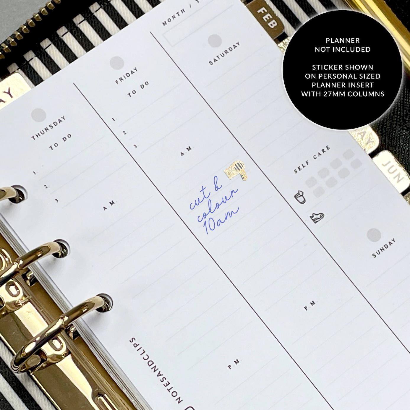 Foiled Hair Appointment Stickers: Planner Mini Icons