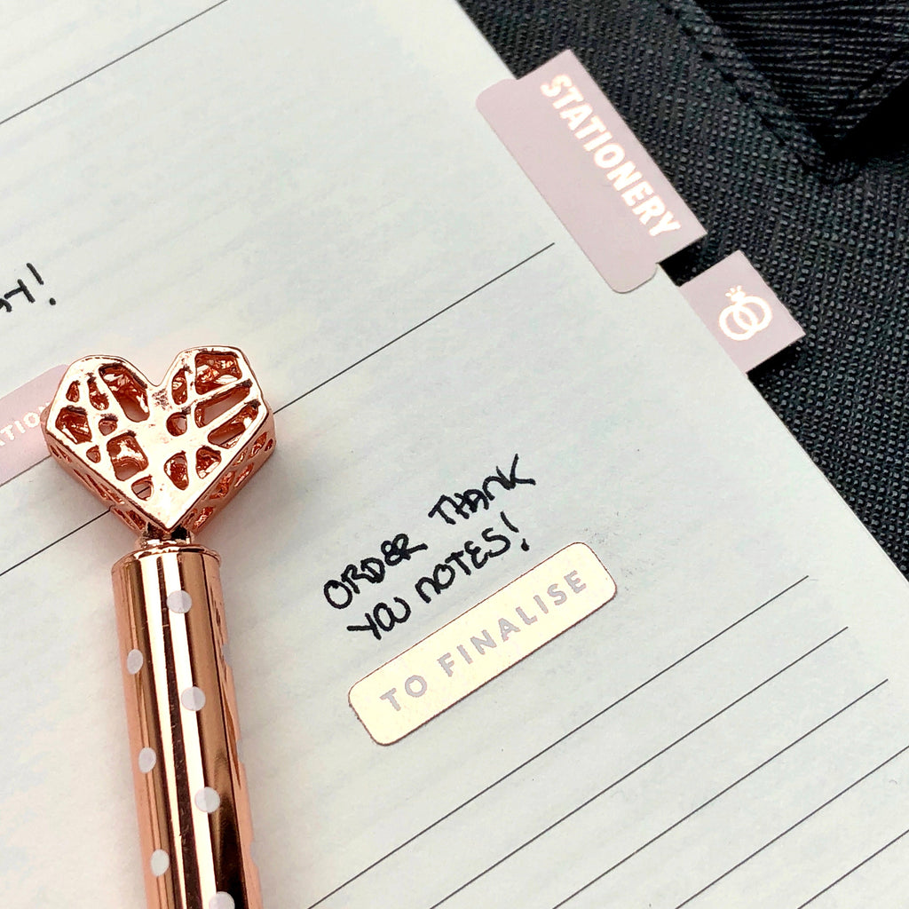 Foiled Wedding Planning Stickers: Task Status Labels