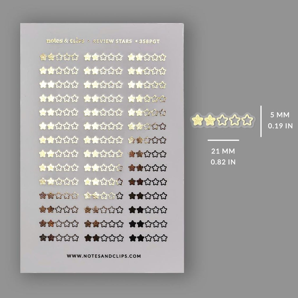 Foiled Star Rating Stickers - Clear or White Sticker Paper