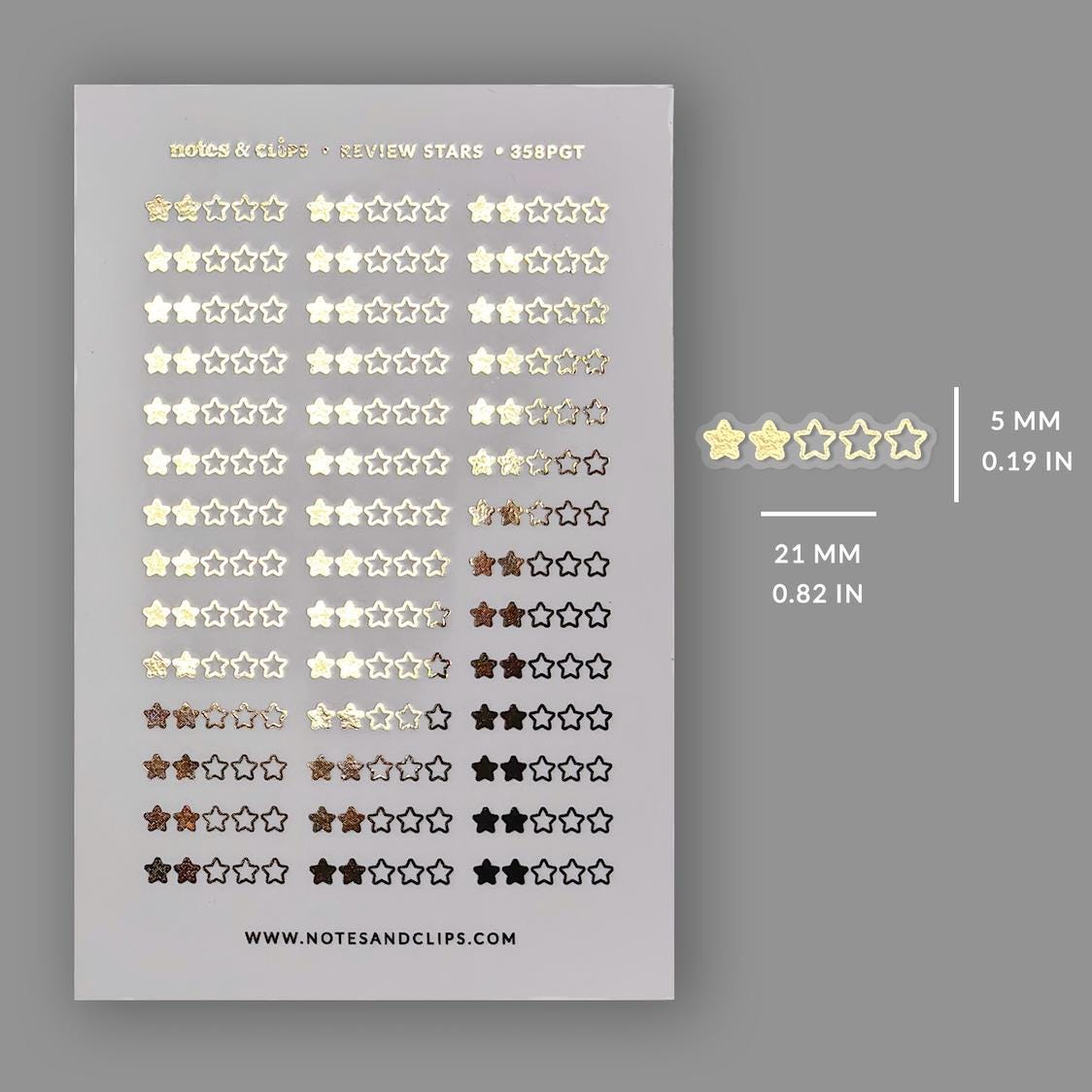 Foiled Star Rating Stickers - Clear or White Sticker Paper