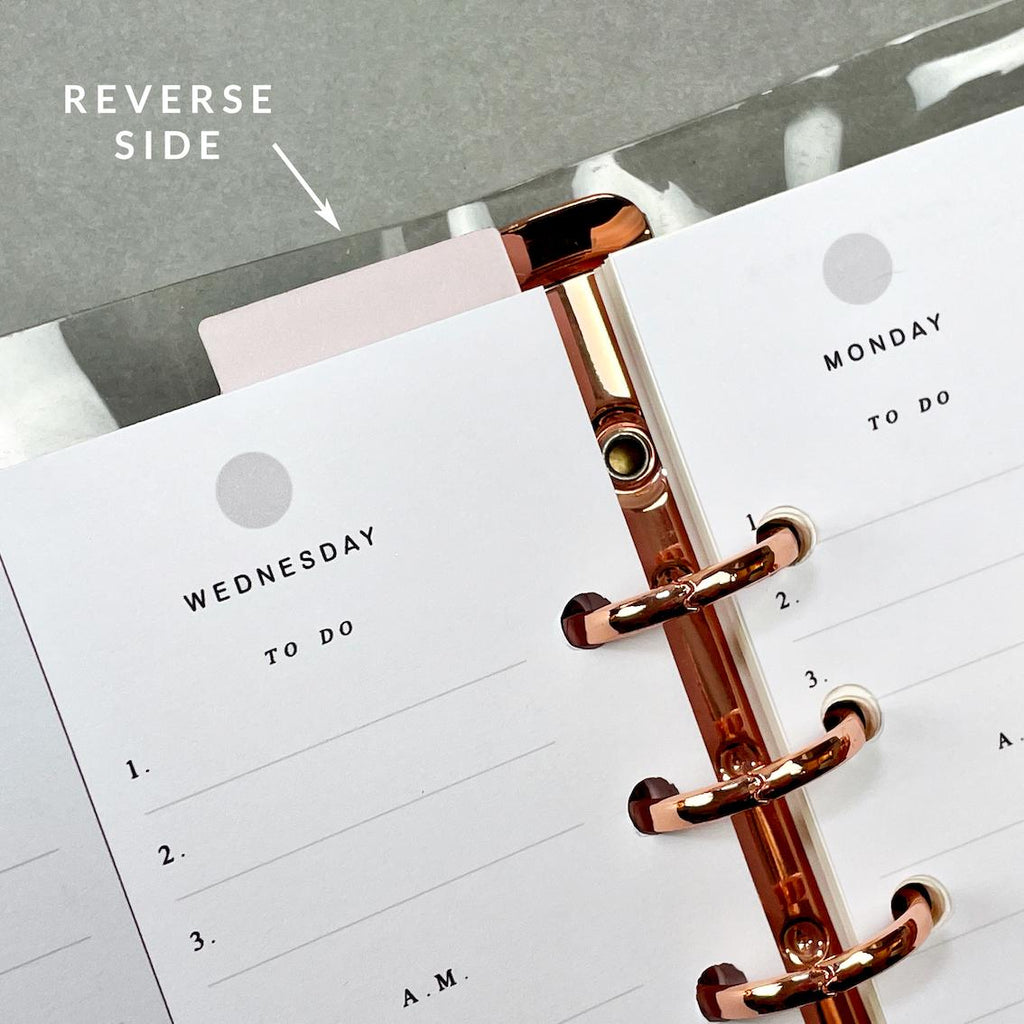 Foiled Planner Bookmarks: Blush Pink Ringbound Page Markers (Set of 3)