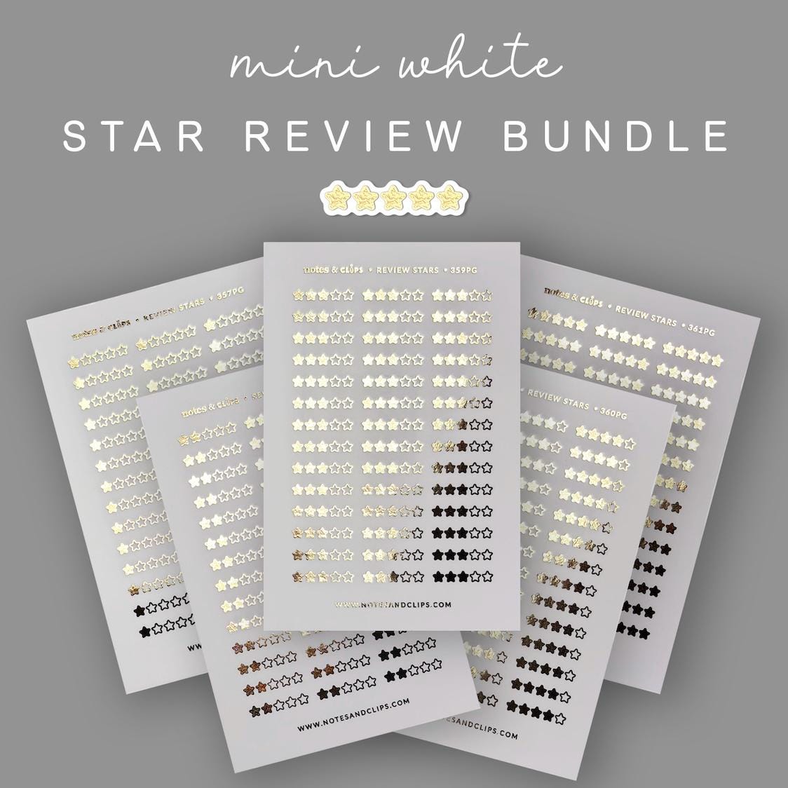 Foiled Star Rating 5 Sheet Sticker Bundle