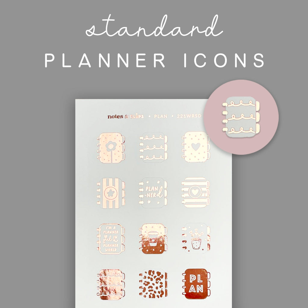 Foiled Planner Time Stickers: Decorative Planning Stickers