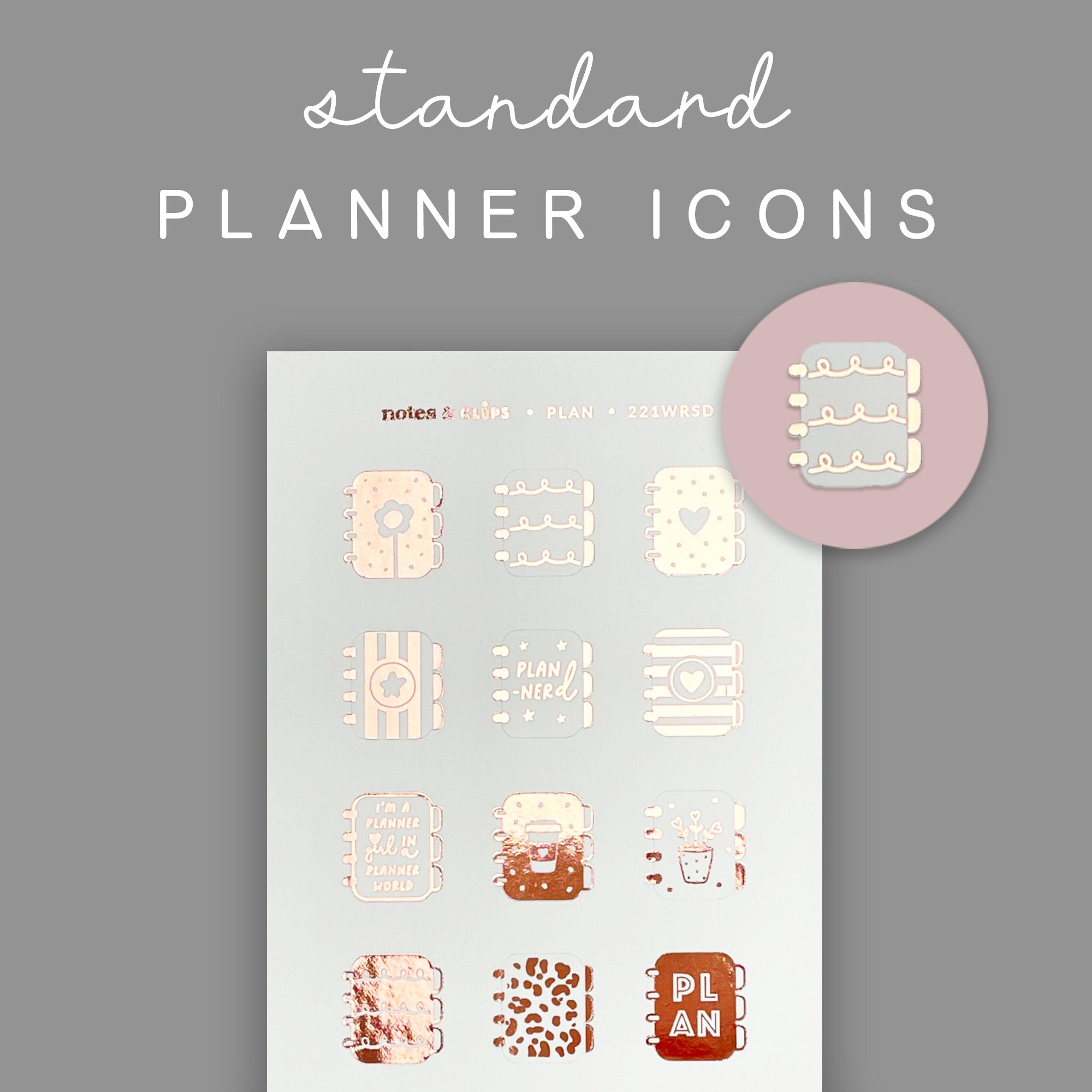 Foiled Planner Time Stickers: Decorative Planning Stickers