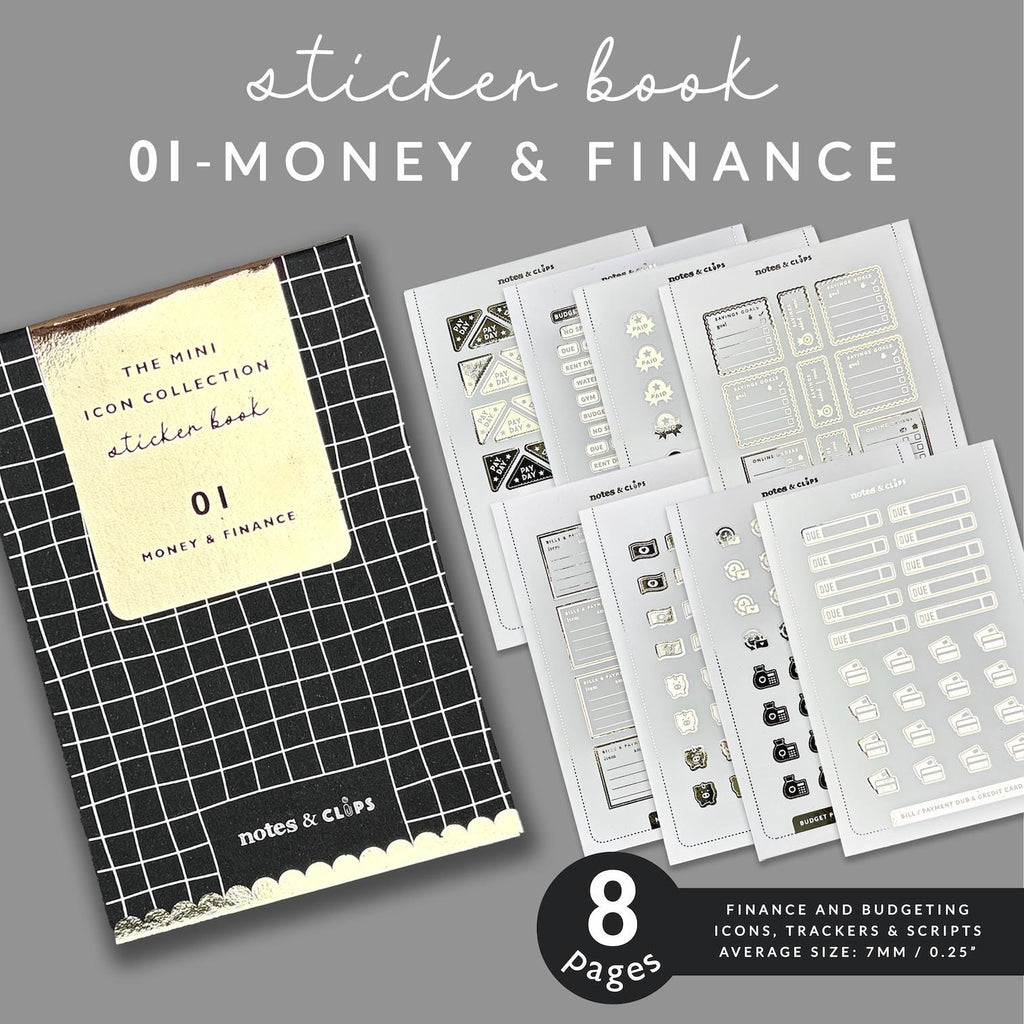 Money & Finance Sticker Book: Mini Planner Icons