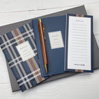 Stationery Box - Navy Tartan - Letterbox Gift