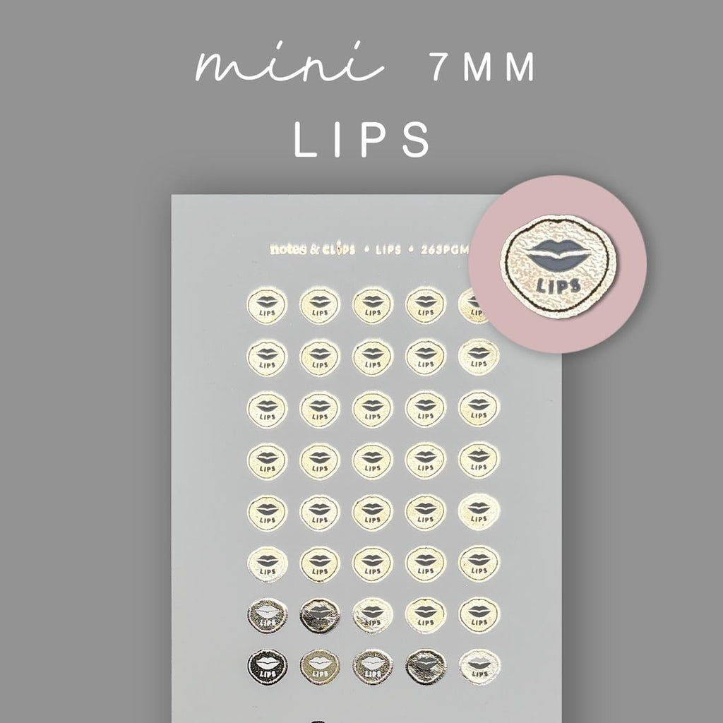 Foiled Lip Planner Stickers: Mini Beauty Icons