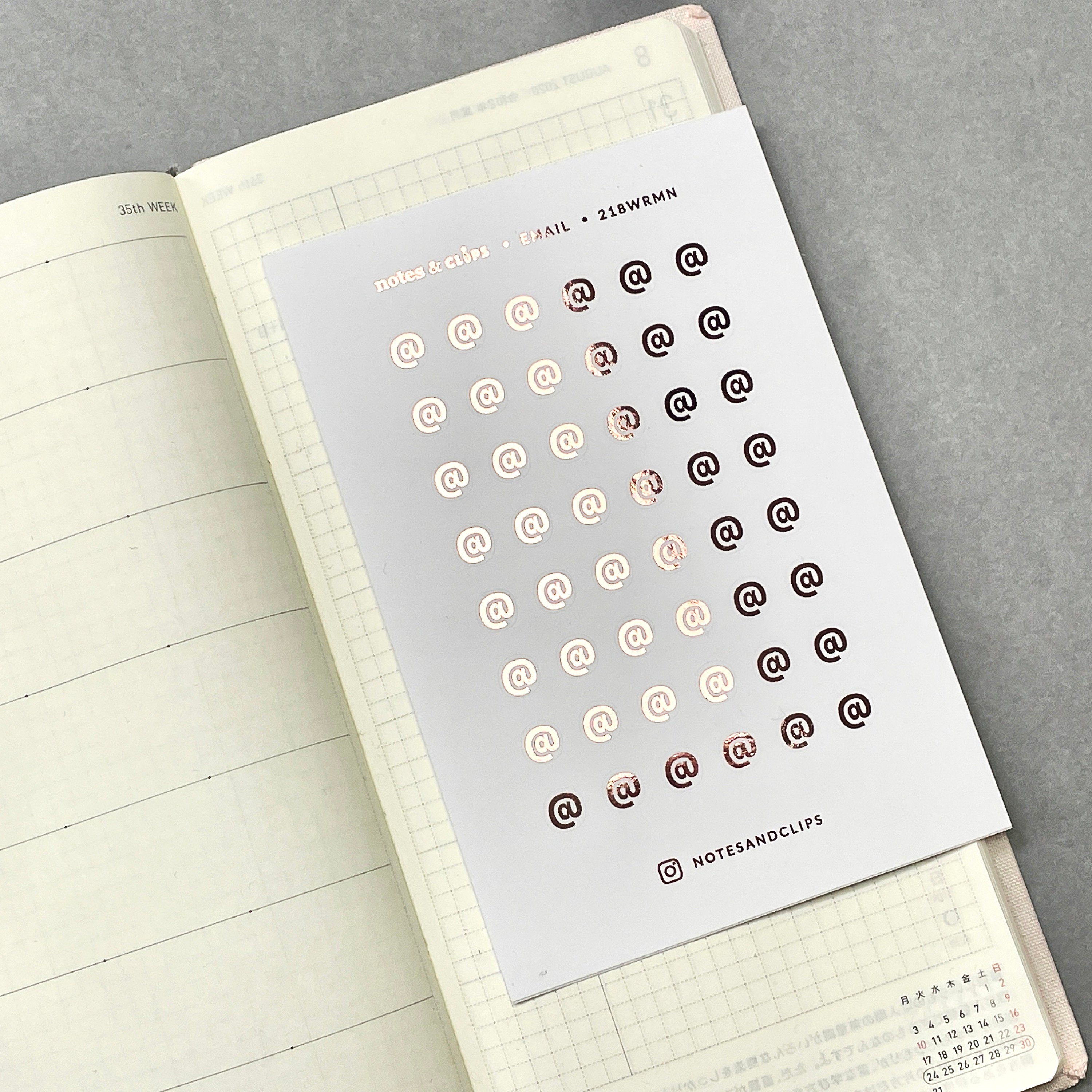 Mini Email Icon Planner Stickers: Foiled Hobonichi Weeks Stickers