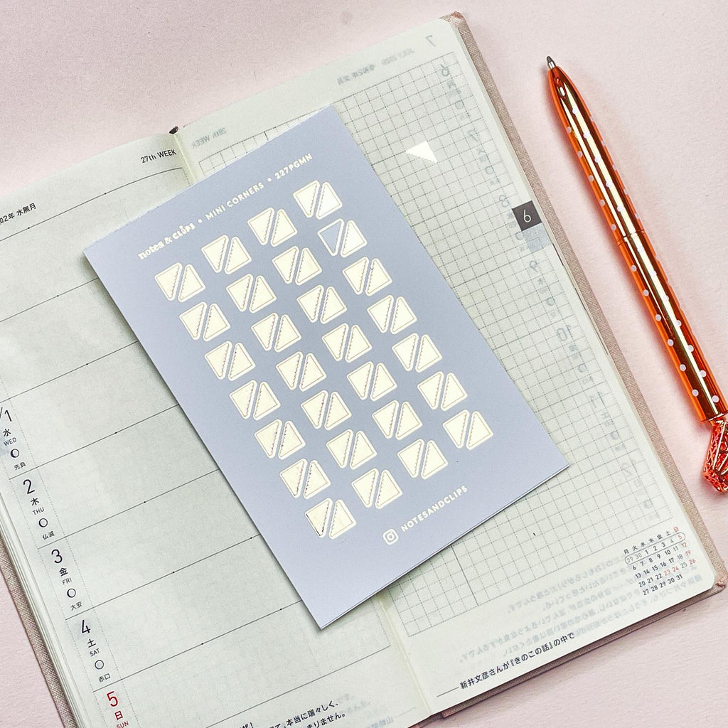 Mini Corner Planner Stickers: 7mm Foiled Stickers