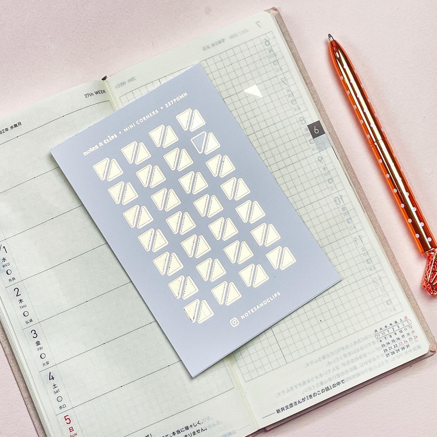 Mini Corner Planner Stickers: 7mm Foiled Stickers