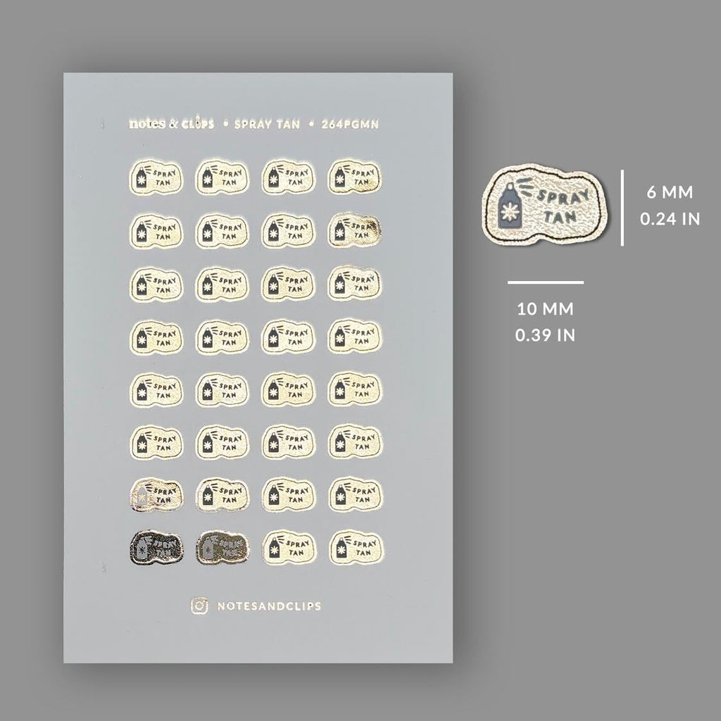 Foiled Spray Tan Planner Stickers: Mini Beauty Icons