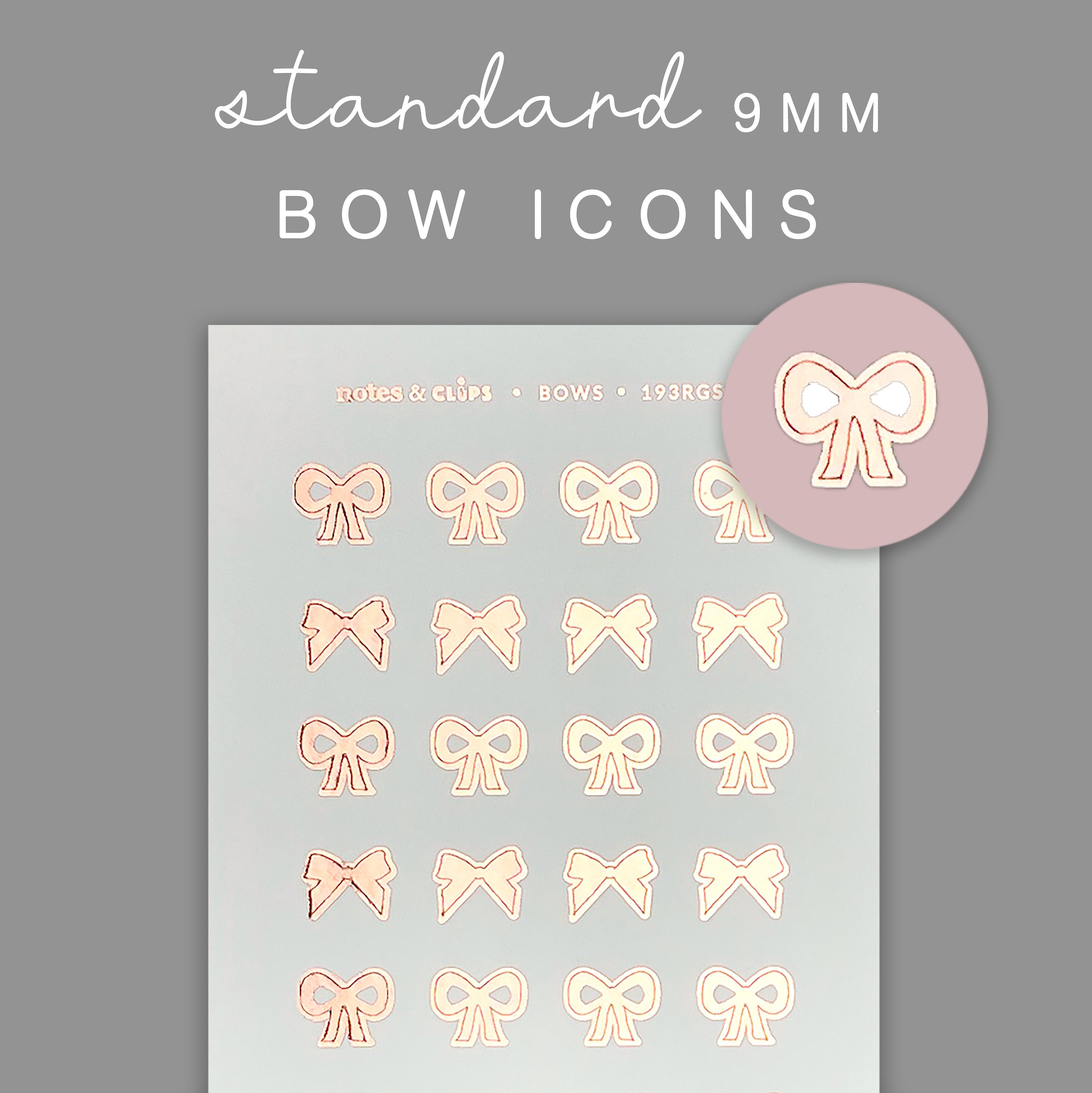 Foiled Bow Planner Stickers: Decorative Icon Stickers