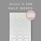 Foiled Mini Half Box Planner Stickers: Decorative