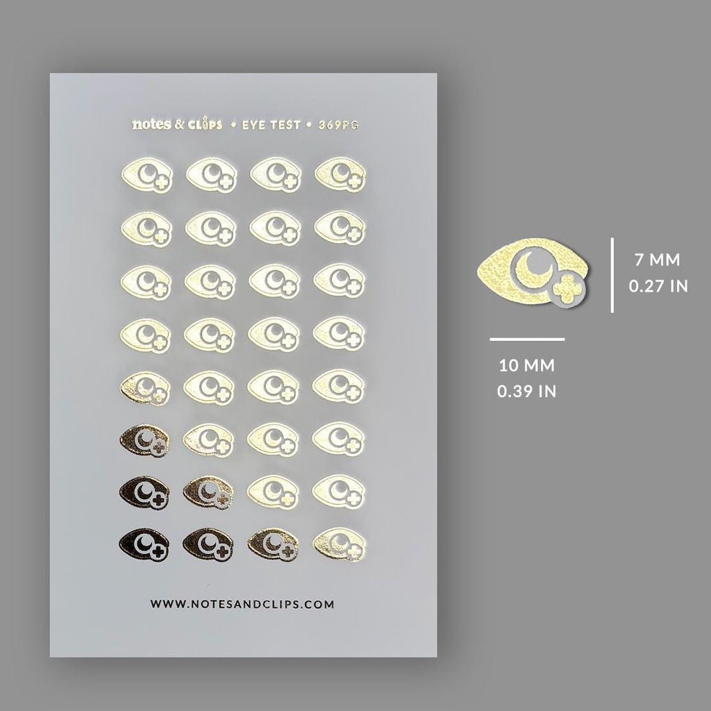 Foiled Eye Test Stickers