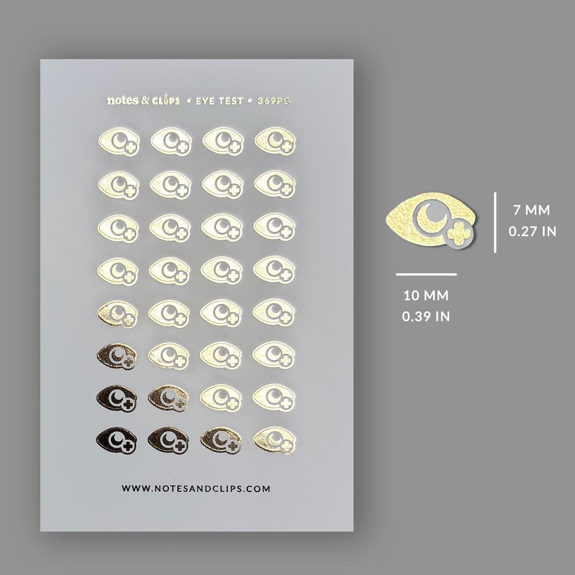 Foiled Eye Test Stickers