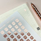 Mini Meal Planner Stickers: Fork & Spoon Icons for Meal Planning