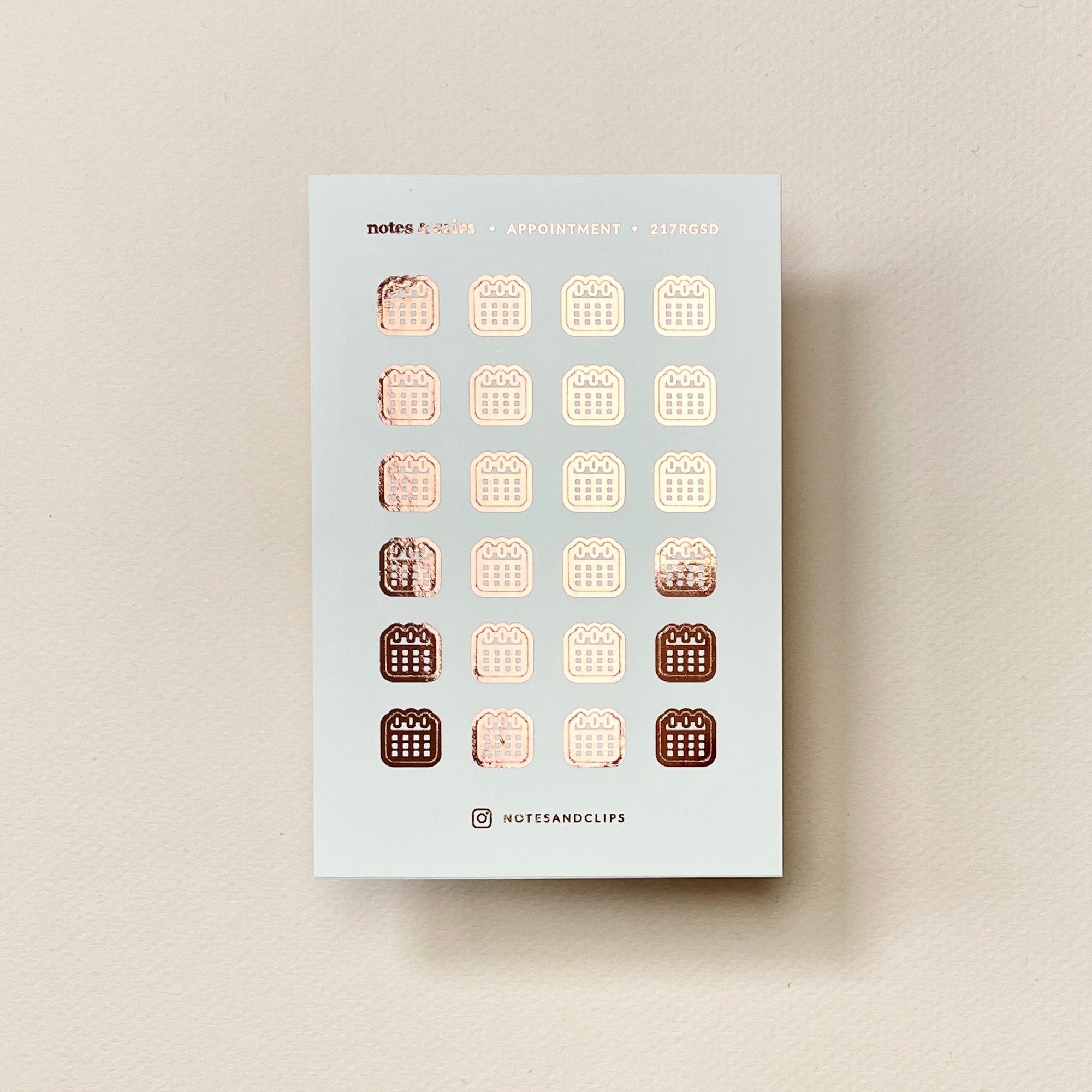 Foiled Appointment Planner Stickers: Calendar Icons