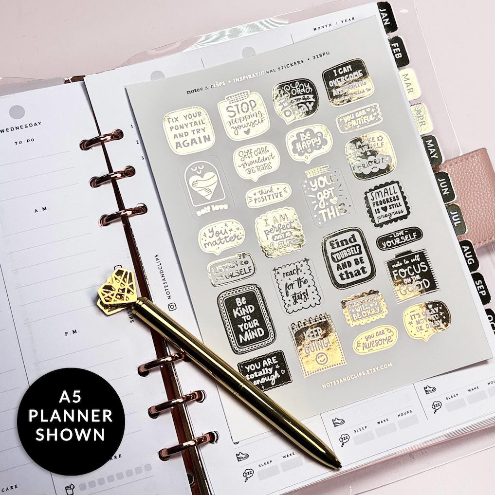 Foiled Inspiration Stickers for Planners