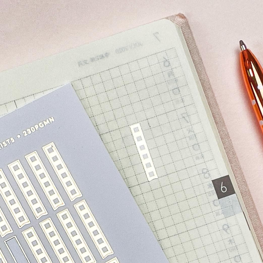 Mini Checklist Planner Stickers: Foiled List Stickers for Hobonichi Weeks
