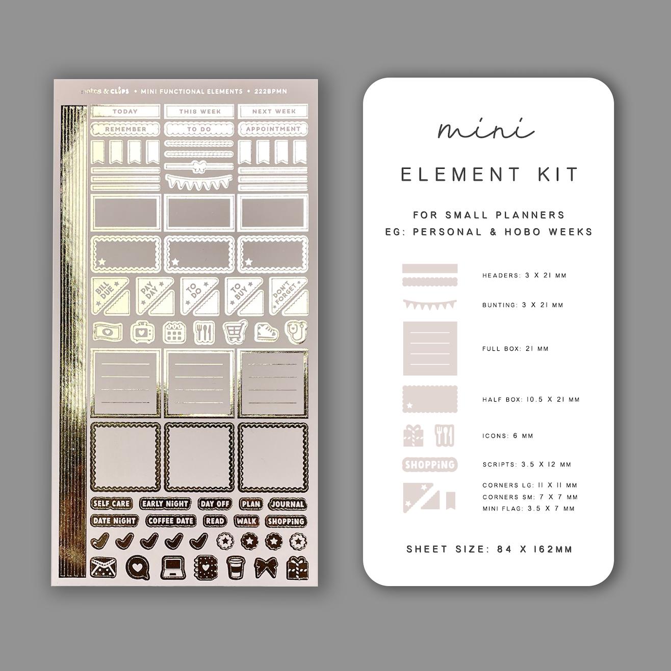 Mini Planner Stickers: Blush & Gold Functional Stickers