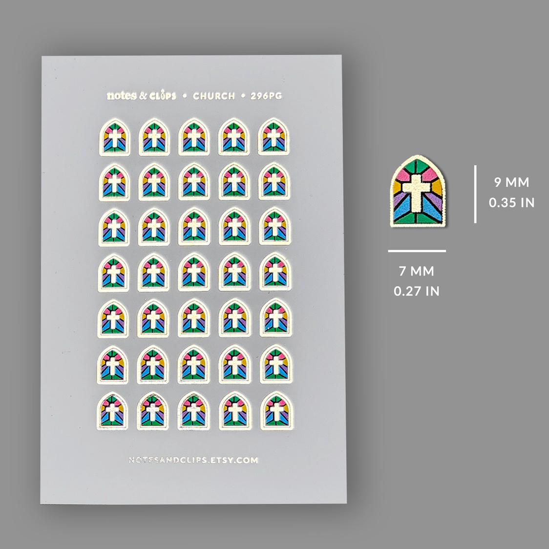 Foiled Church Window Stickers