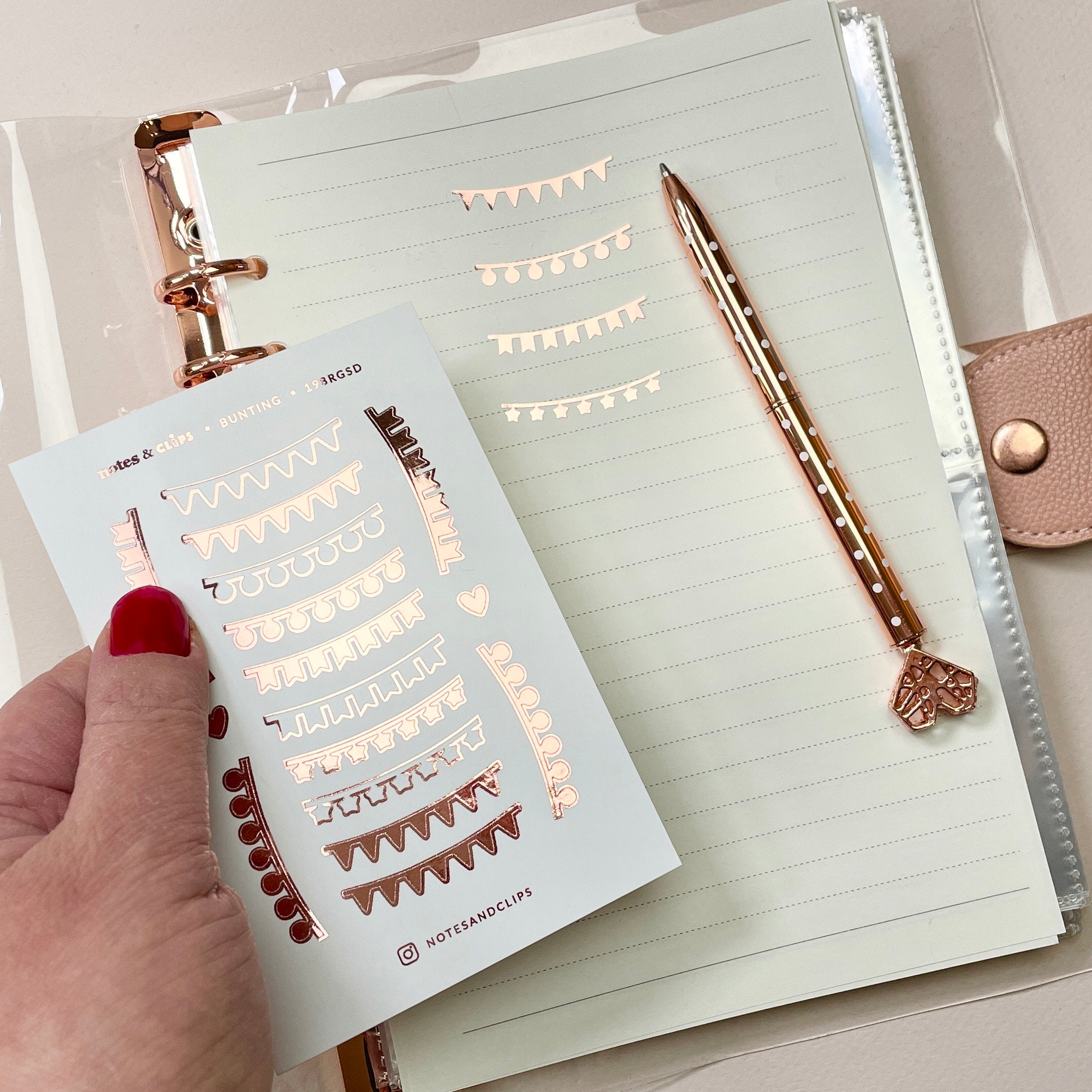 Foiled Bunting Planner Stickers: Decorative Divider Stickers