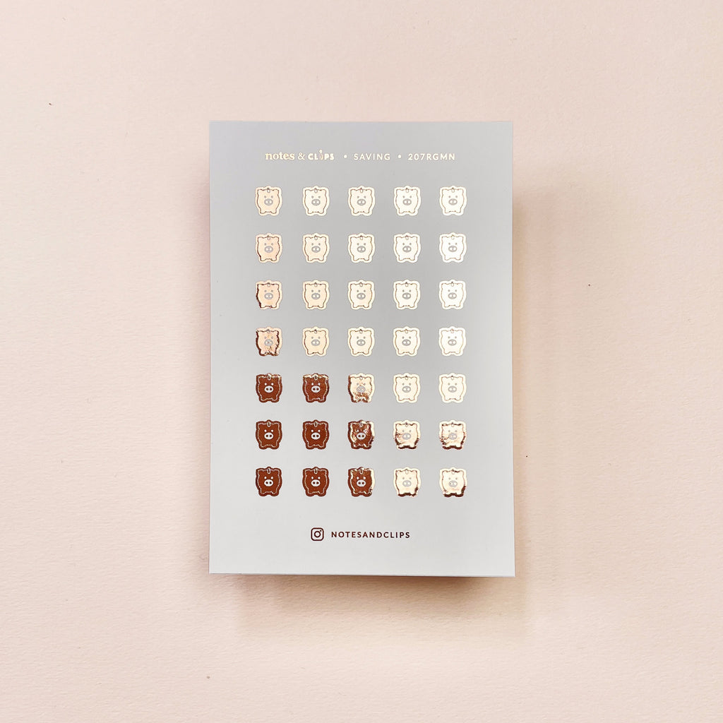 Foiled Saving Planner Stickers: Mini Icon Stickers