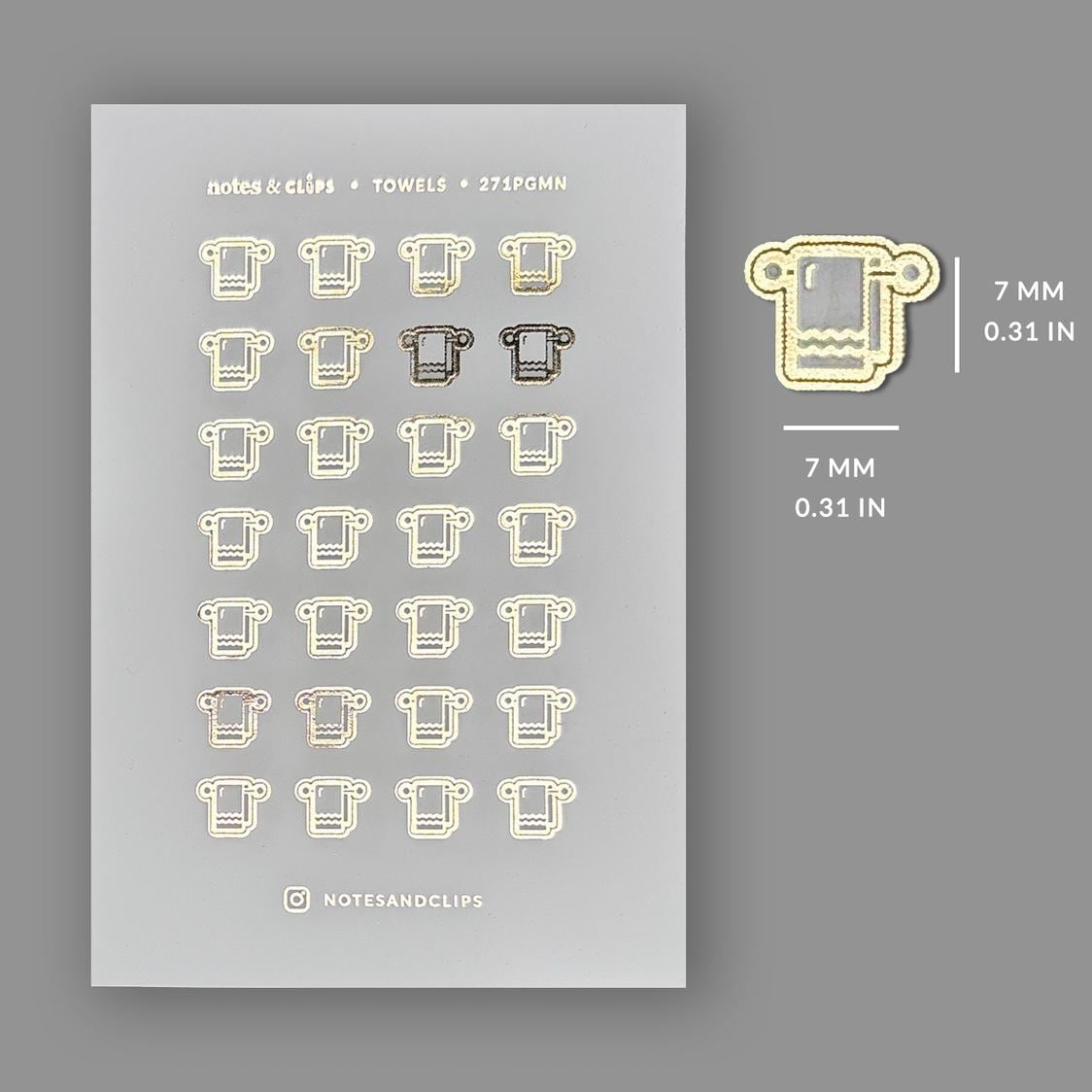 Foiled Towel Planner Stickers: Mini Icon Stickers