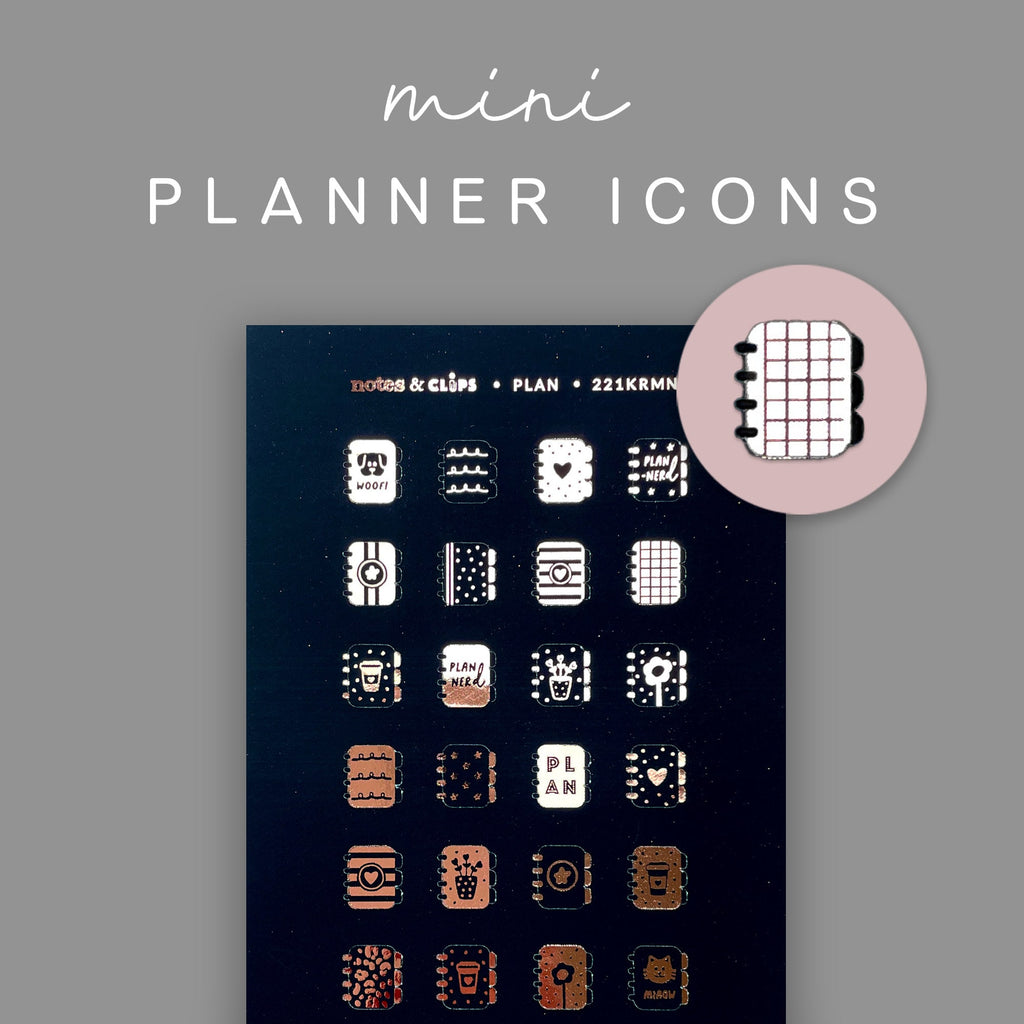Foiled Planner Time Stickers: Mini Decorative Stickers