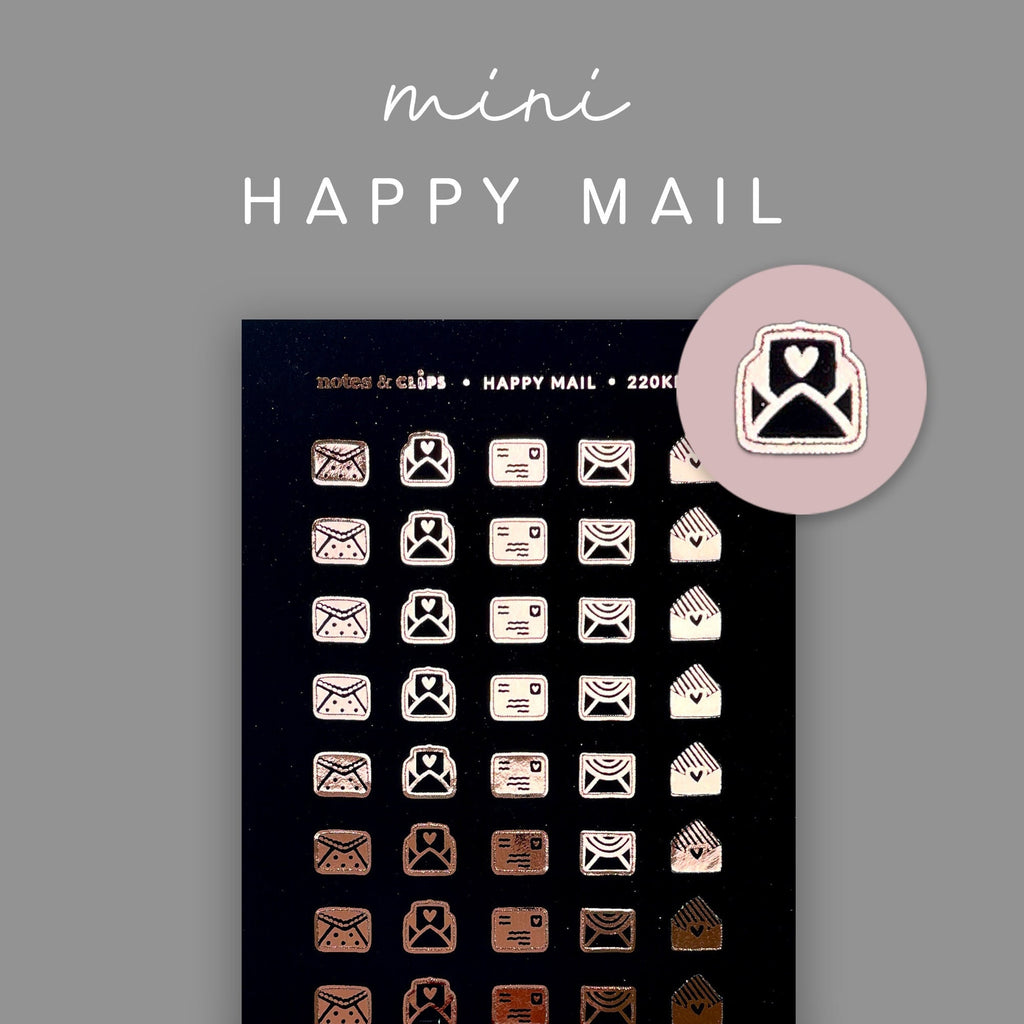 Foiled Happy Mail Mini Planner Icon Stickers