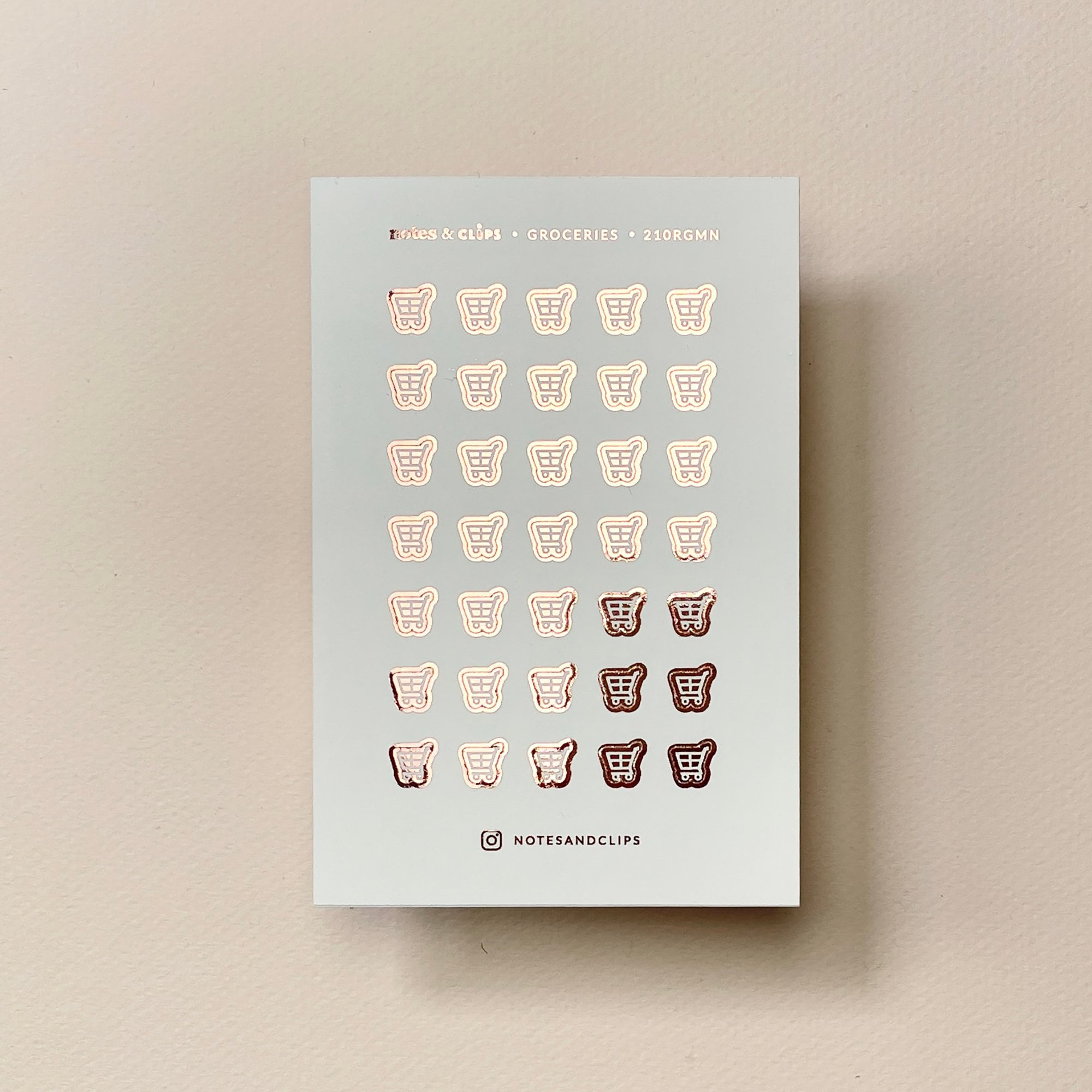 Mini Grocery Cart Planner Stickers: Foiled Hobonichi Weeks Stickers