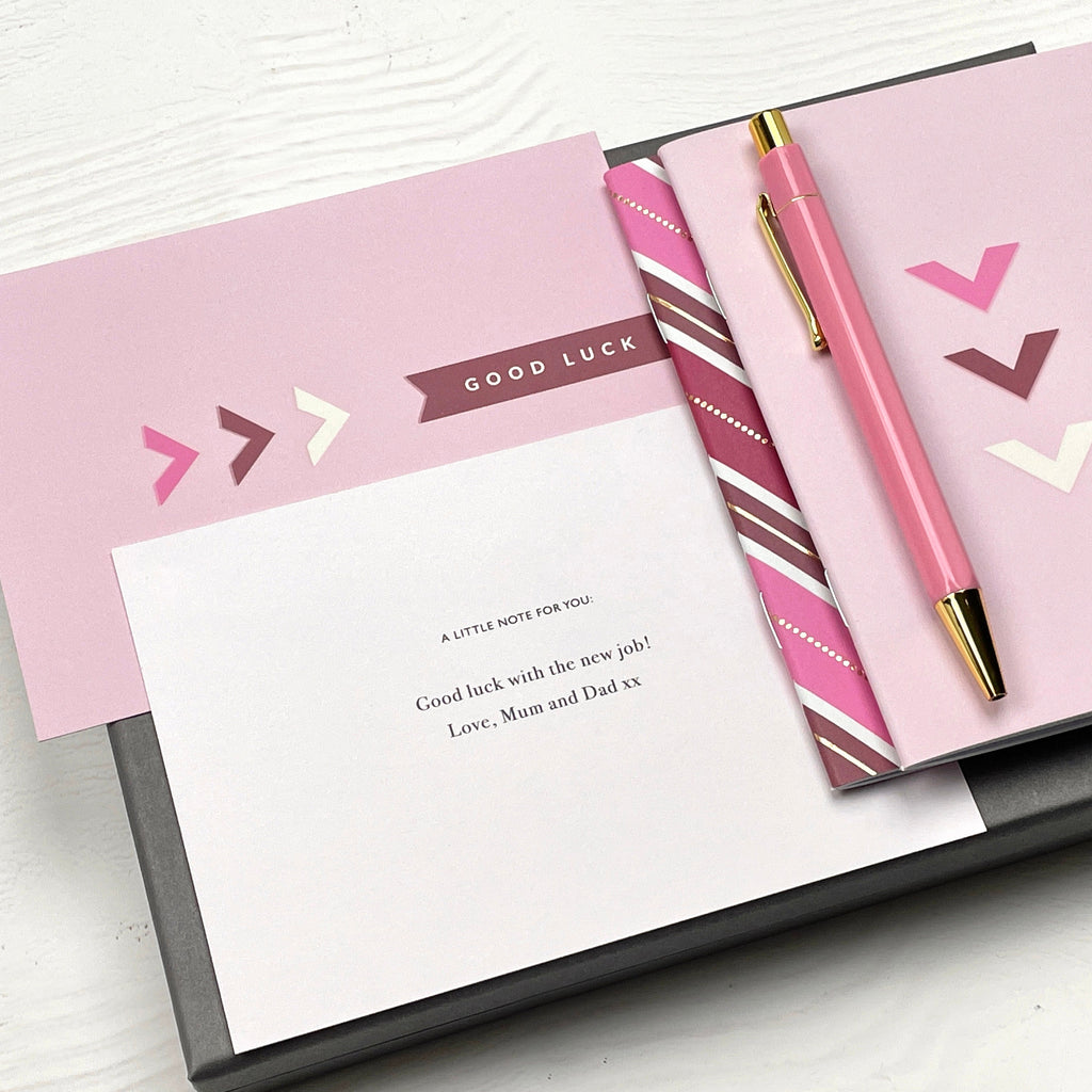 Pink & Burgundy Stationery Set: Gold Accents, Letterbox Gift