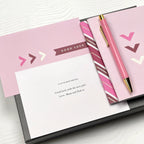 Pink & Burgundy Stationery Set: Gold Accents, Letterbox Gift
