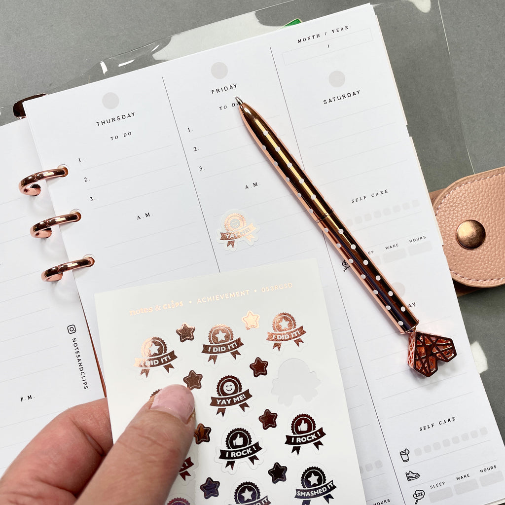 Foil Achievement Stickers: Planner Reward Stickers
