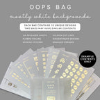 Pack of 10 Foiled Oops Planner Stickers with Mostly Foiled Backgrounds