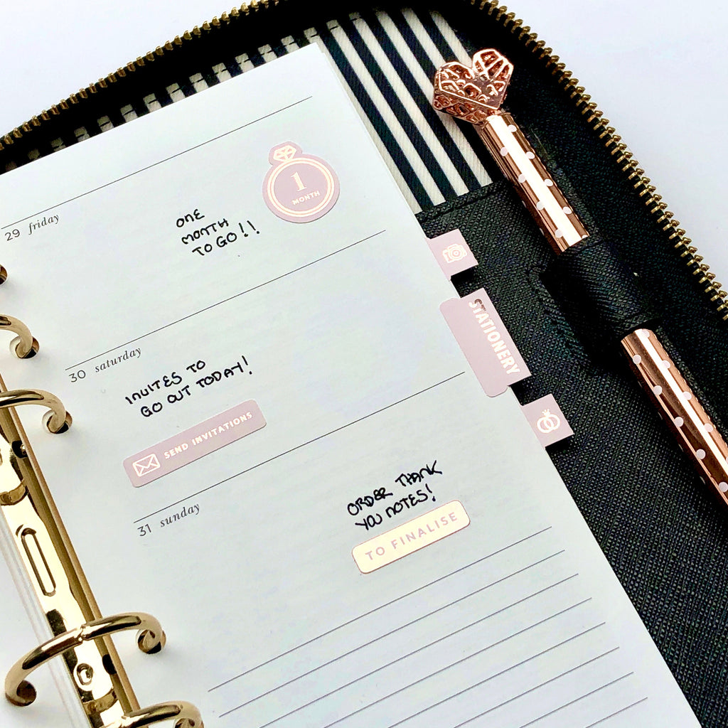 Foiled Wedding Planner Tabs: Small Stickers