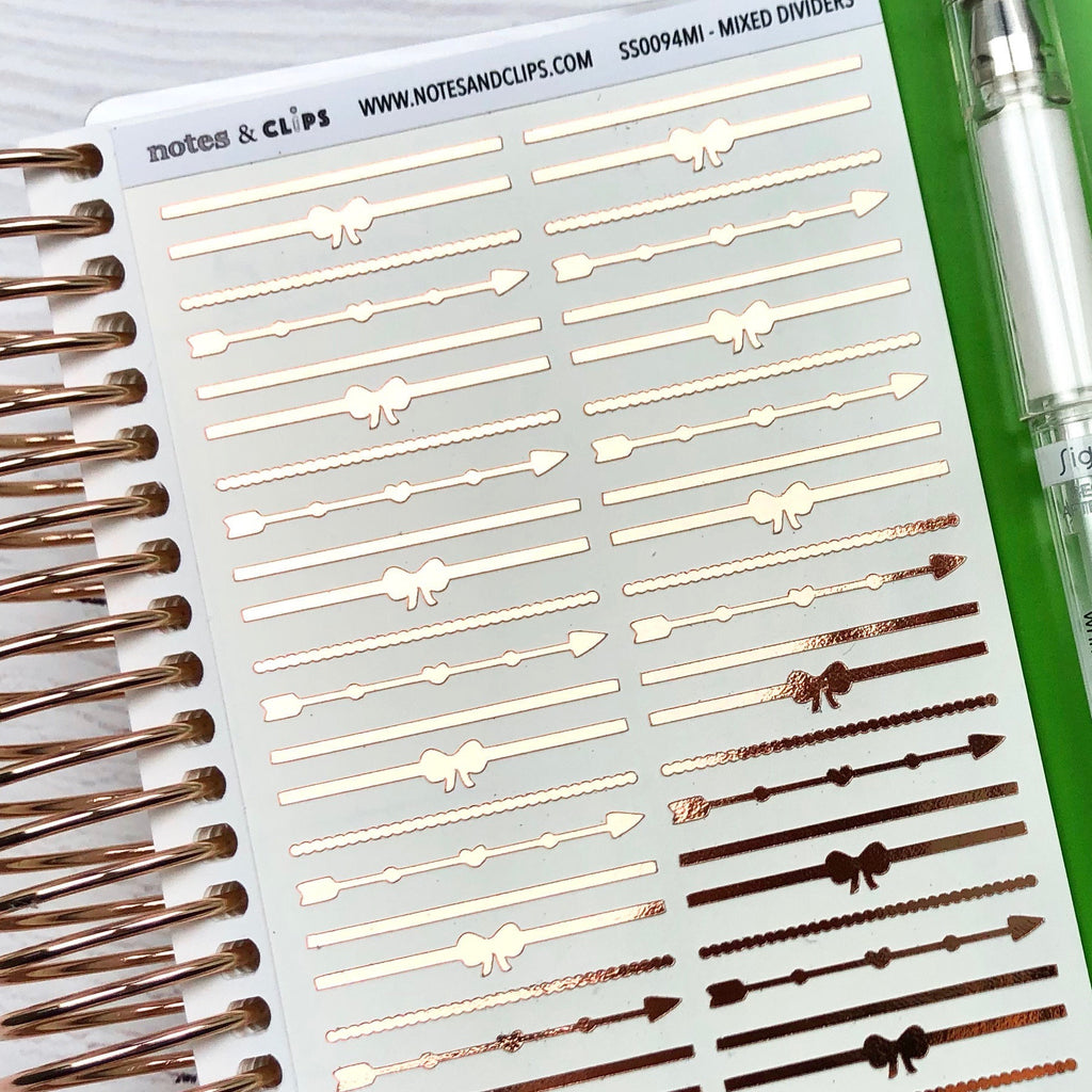 Mixed Foiled Divider Stickers