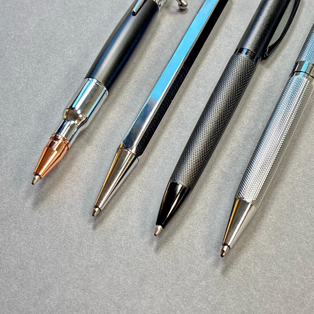 Black and Silver Pen Gift Set - 4 Black Ink Pens
