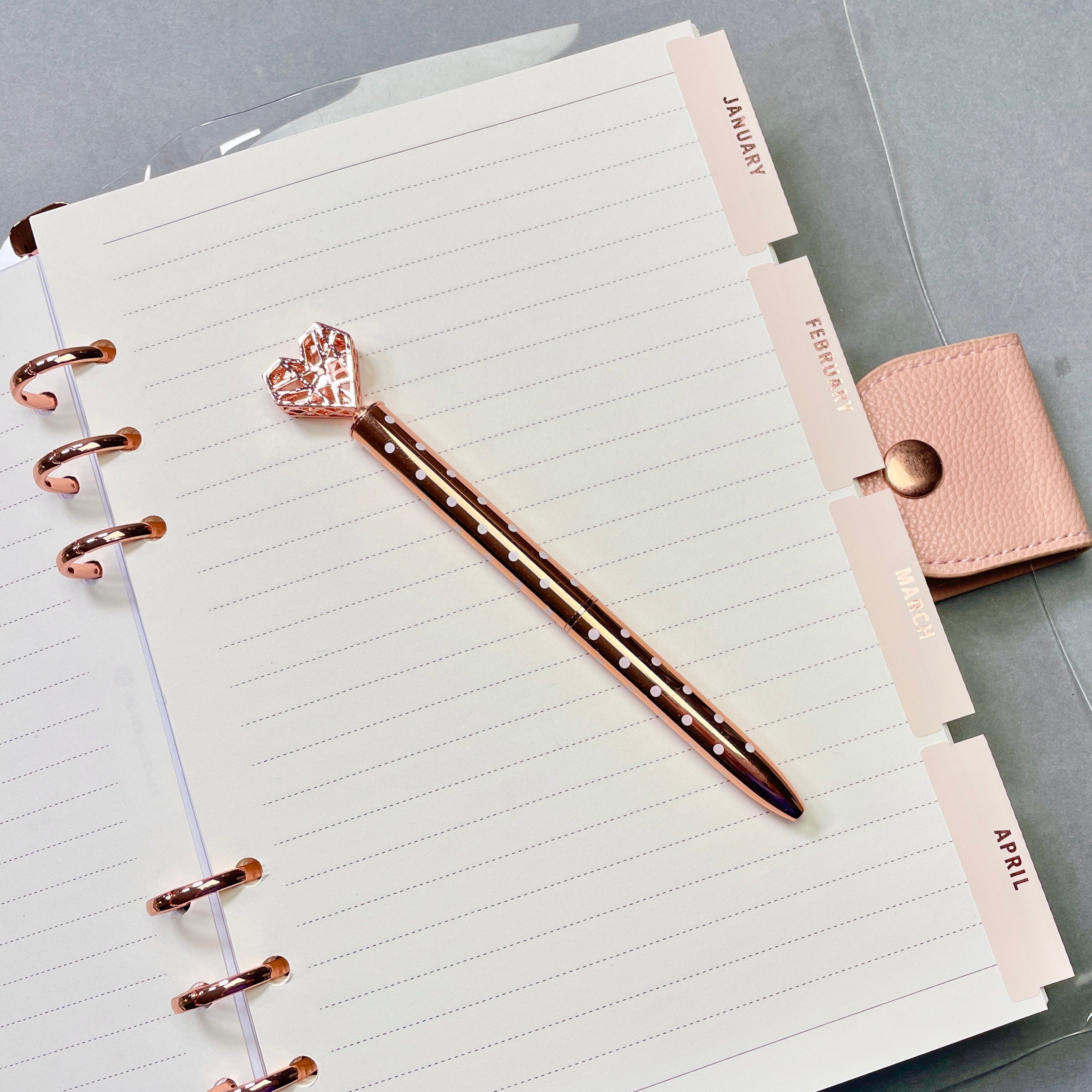 Blush Pink Month Tab Stickers: Large Planner Tabs