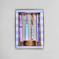 Purple and Rose Gold Pen Gift Set - 4 Black Ink Pens