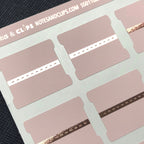 Blank Tab Stickers - Blush with Foil trim