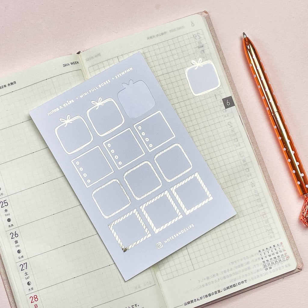 Blush Pink Foiled Mini Planner Stickers: Hobonichi Weeks (21mm)