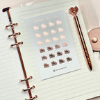 Foiled Walking Shoe Planner Stickers: 9mm Exercise Stickers
