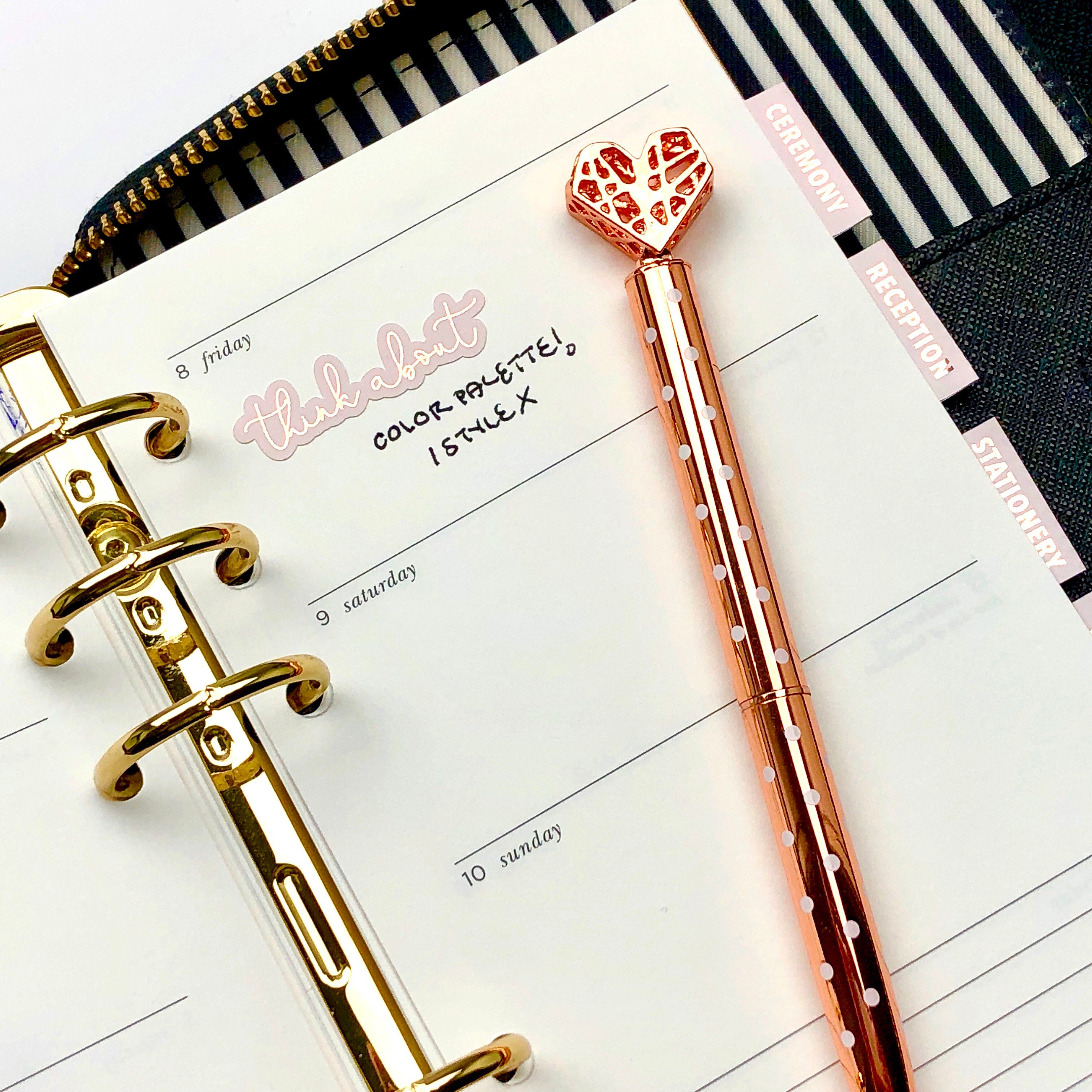 Foiled Wedding Script Words - Wedding Planning Stickers