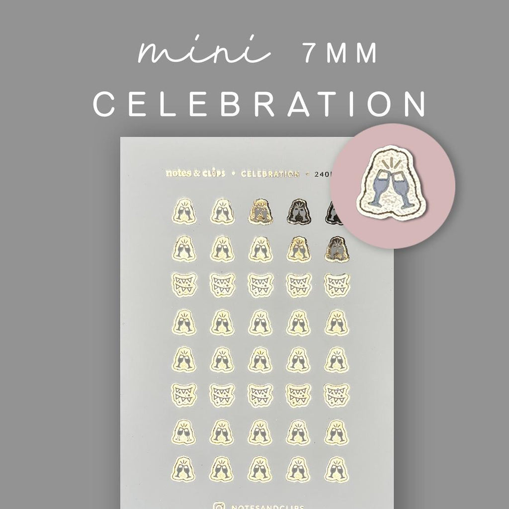 Gold Foil Celebration Stickers: Planner Icons