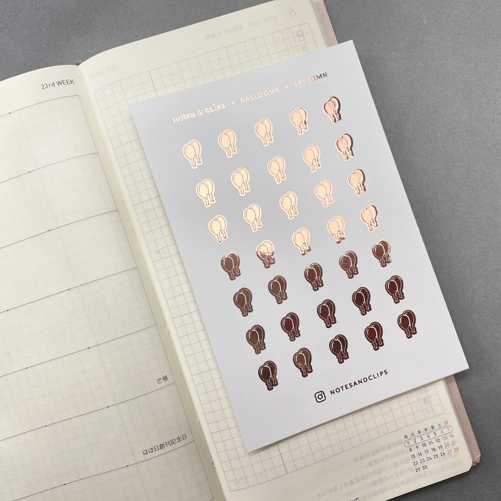 Foiled Mini Balloon Planner Stickers