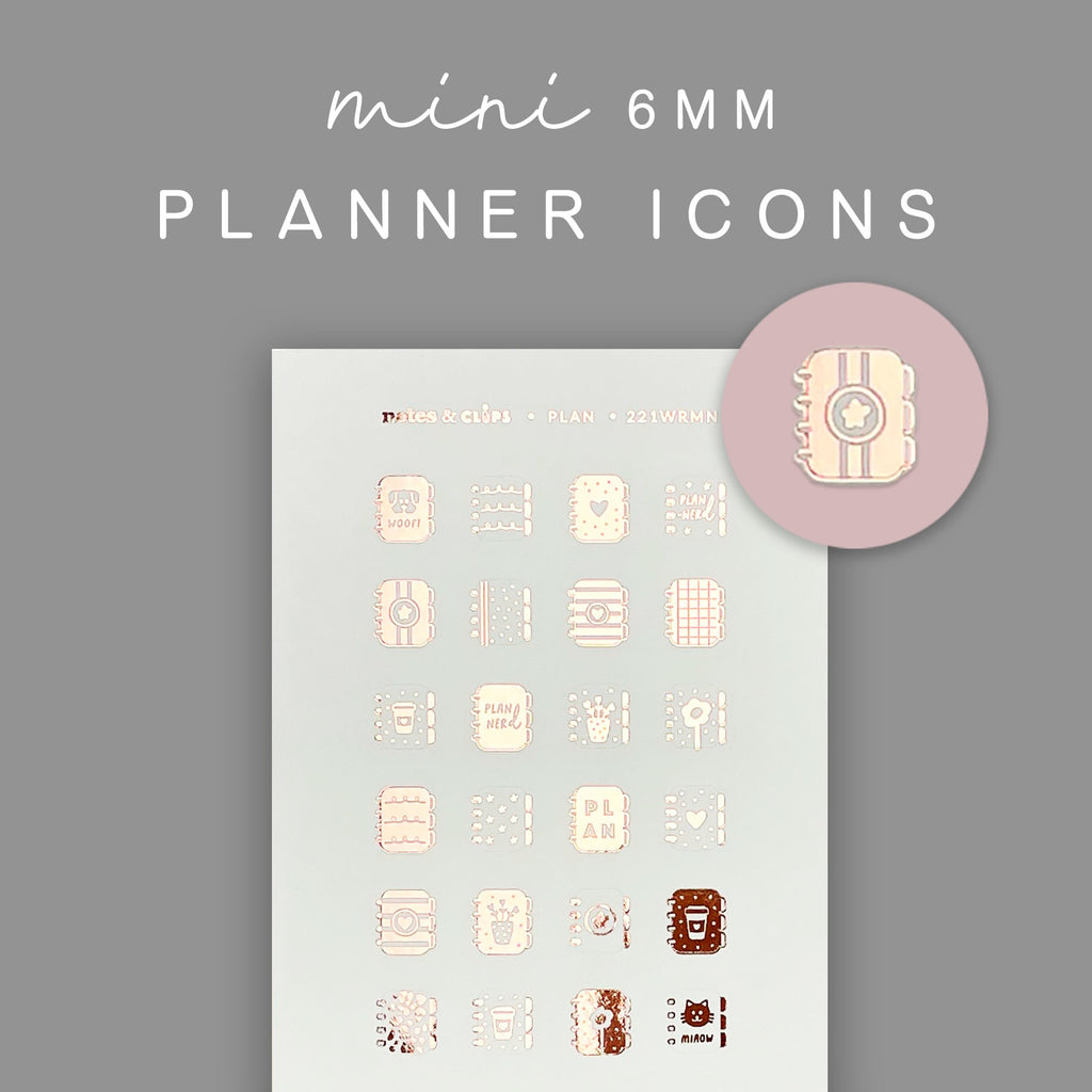 Foiled Planner Time Stickers: Mini Decorative Stickers