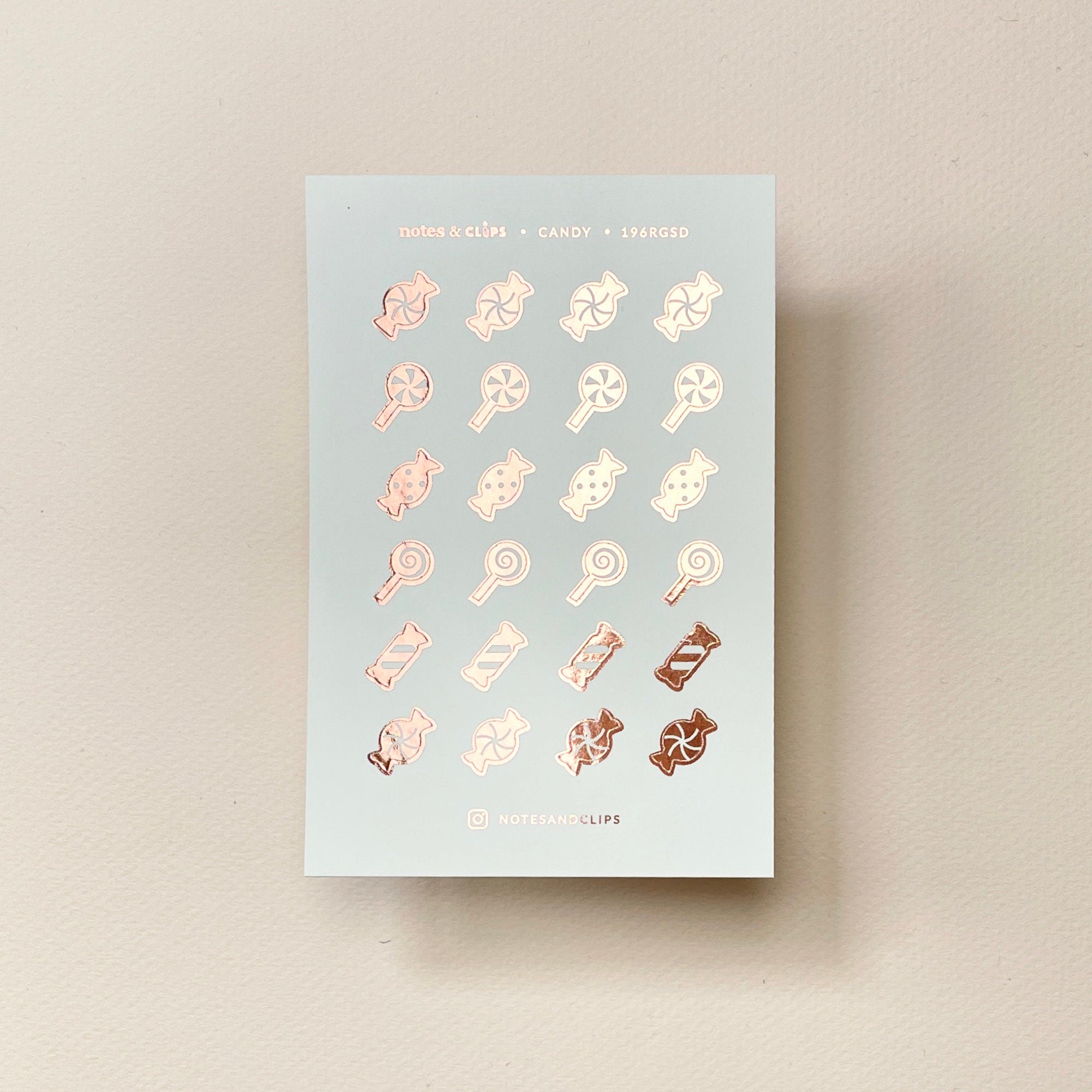 Foiled Candy Planner Stickers: Decorative Icon Stickers